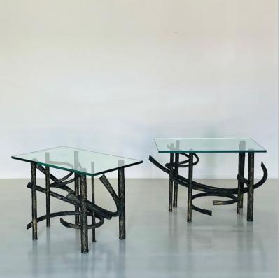 Claude Lalanne Pair of Brutalist End Tables in the Style of Claude Fran ois Xavier Lalanne