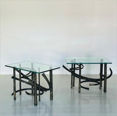 Claude Lalanne Pair of Brutalist End Tables in the Style of Claude Fran ois Xavier Lalanne