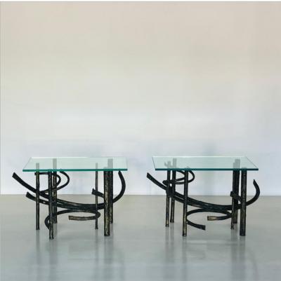 Claude Lalanne Pair of Brutalist End Tables in the Style of Claude Fran ois Xavier Lalanne