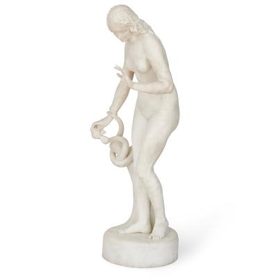 Claude Michaud Eve Biblical marble figure by Claude Michaud