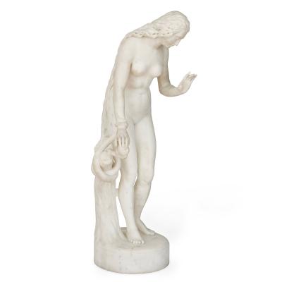 Claude Michaud Eve Biblical marble figure by Claude Michaud