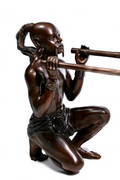 Claude Michel Clodion French Bronze Asian Figural Console Table Signed C M Clodion