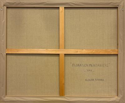Claude Schurr Vintage Claude Schurr Monumental Abstract Oil Painting on Canvas