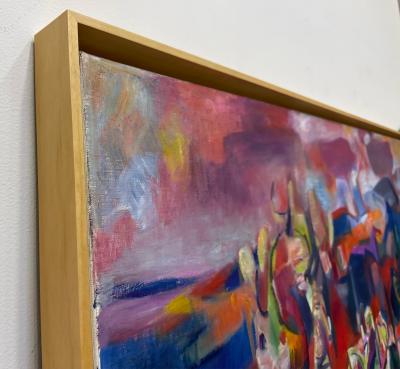 Claude Schurr Vintage Claude Schurr Monumental Abstract Oil Painting on Canvas