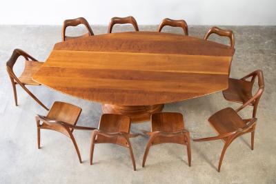 Claude Terrell Magnum Opus Dining Set 1970s Organic Studio Crafted Modernism