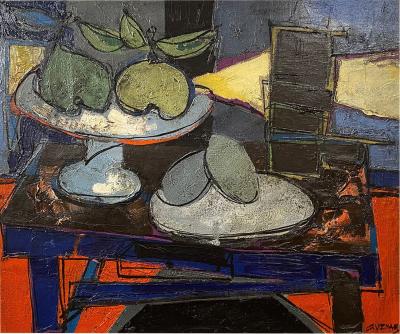 Claude Venard OIL ON CANVAS COLORED STILL LIFE BY CLAUDE VENARD