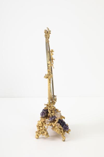 Claude Victor Boeltz 1970s Stunning Amethyst and Quartz Mirror by Claude Victor Boeltz