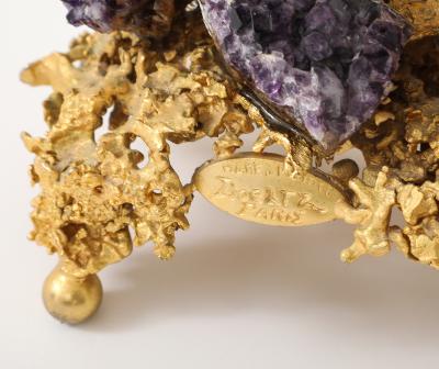 Claude Victor Boeltz 1970s Stunning Amethyst and Quartz Mirror by Claude Victor Boeltz
