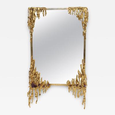 Claude Victor Boeltz 24 KARAT PLATED DRIPPING MIRROR BY CLAUDE VICTOR BOELTZ