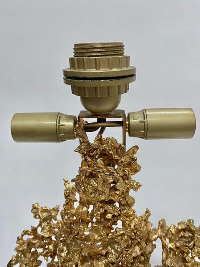 Claude Victor Boeltz BRONZE CLAT GILDED BRONZE TABLE LAMP BY CLAUDE VICTOR BOELTZ