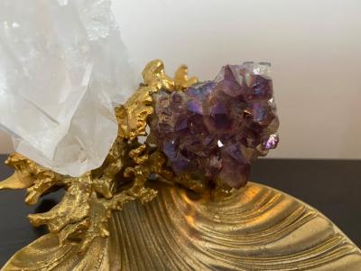 Claude Victor Boeltz Claude Victor Boeltz Golden Crystal French 1970s Table Sculpture