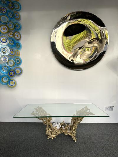 Claude Victor Boeltz Gilt Bronze and Quartz Stone Coffee Table by Boeltz France 1970s