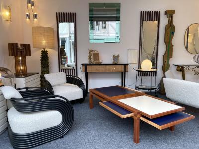 Claude Victor Boeltz Large Gilt Bronze and Dioptase Lamp Picture Frame by Boeltz France 1970s