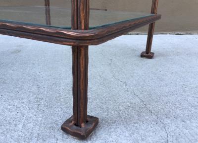 Claudio Rayes Pair of Bronzed Iron Side Tables by Claudio Rayes