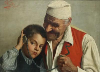 Claudio Rinaldi Claudio Rinaldi Italian 1852 1925 Portrait of an Old Man and Boy