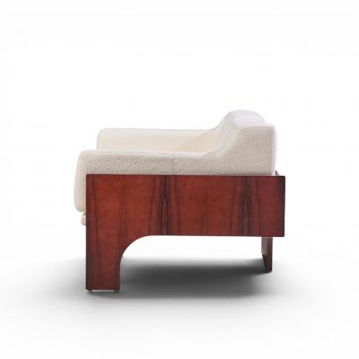 Claudio Salocchi Claudio Salocchi for Sormani Mid Century Rosewood and Boucl Settee Sofa