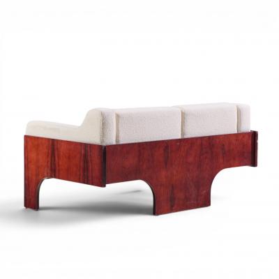Claudio Salocchi Claudio Salocchi for Sormani Mid Century Rosewood and Boucl Settee Sofa