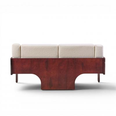 Claudio Salocchi Claudio Salocchi for Sormani Mid Century Rosewood and Boucl Settee Sofa