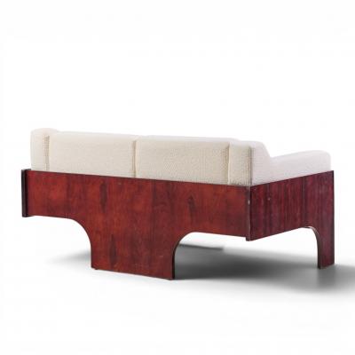 Claudio Salocchi Claudio Salocchi for Sormani Mid Century Rosewood and Boucl Settee Sofa