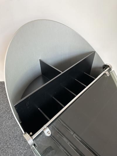 Claudio Salocchi Dry Bar Cart Stainless Steel by Claudio Salocchi Italy 1970s