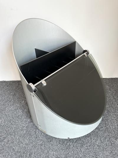 Claudio Salocchi Dry Bar Cart Stainless Steel by Claudio Salocchi Italy 1970s