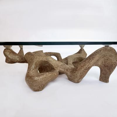 Claudio Trevi 1970s Rectangular Coffee Table in Cement and Transparent Glass by Claudio Trevi