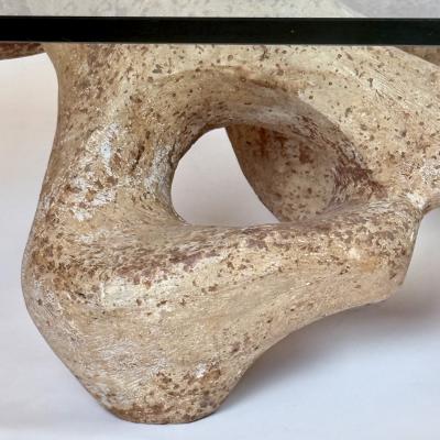 Claudio Trevi 1970s Rectangular Coffee Table in Cement and Transparent Glass by Claudio Trevi