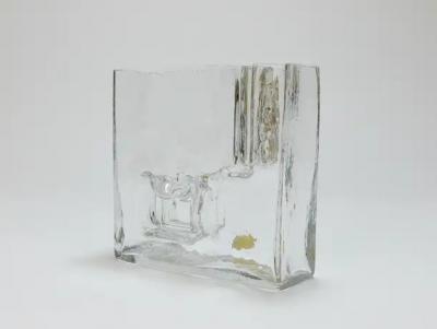 Claus Josef Riedel Op Art Ice Glass Vase by Claus Josef Riedel Austria 1970s