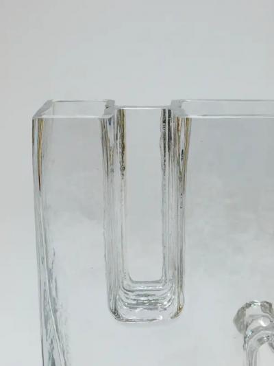Claus Josef Riedel Op Art Ice Glass Vase by Claus Josef Riedel Austria 1970s