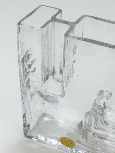 Claus Josef Riedel Op Art Ice Glass Vase by Claus Josef Riedel Austria 1970s
