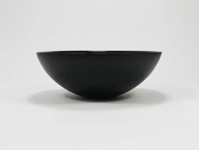Claus Josef Riedel Riedel x Mesa Design Large Black Centerpiece Glass Bowl Post Modern Italy 1980