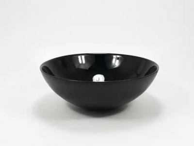 Claus Josef Riedel Riedel x Mesa Design Large Black Centerpiece Glass Bowl Post Modern Italy 1980