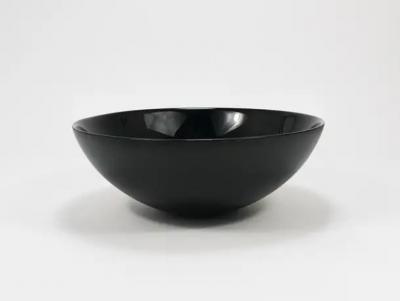 Claus Josef Riedel Riedel x Mesa Design Large Black Centerpiece Glass Bowl Post Modern Italy 1980