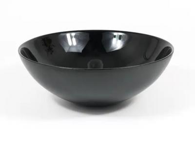 Claus Josef Riedel Riedel x Mesa Design Large Black Centerpiece Glass Bowl Post Modern Italy 1980