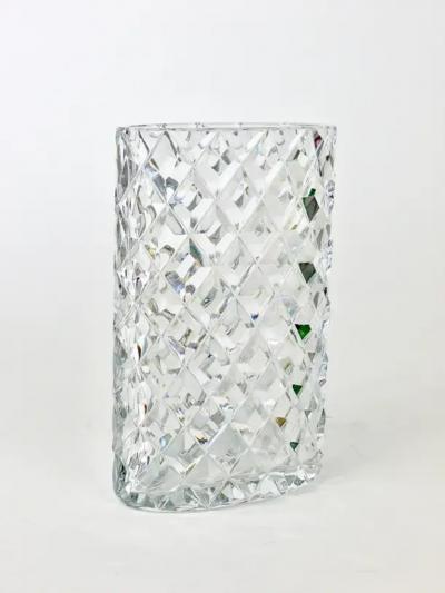 Claus Josef Riedel Sparkling Facetted Crystal Glass Vase by Claus Josef Riedel Austria 1970s