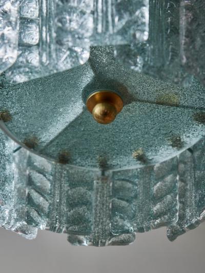 Clear Blue Murano Glass Lantern