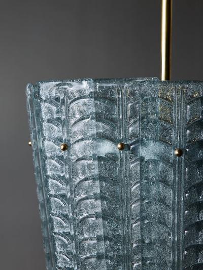 Clear Blue Murano Glass Lantern