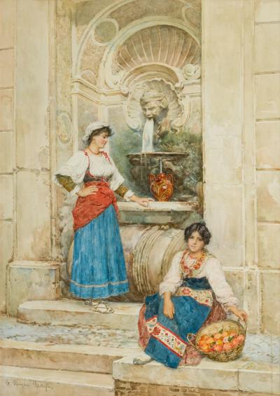 Clelia Bompiani Battaglia By the Fountain