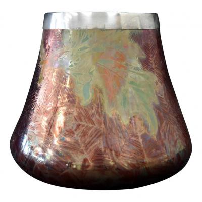 Clement Massier French Japonesque Art Nouveau Lusterware Vase Clement Massier