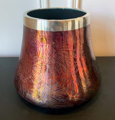Clement Massier French Japonesque Art Nouveau Lusterware Vase Clement Massier