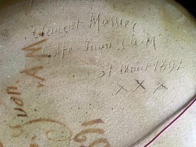 Clement Massier Large Art Nouveau Ceramic Landscape Plate with Luster Glaze by Clement Massier