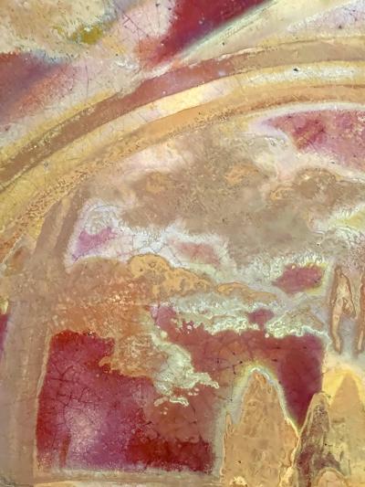 Clement Massier Large Art Nouveau Ceramic Landscape Plate with Luster Glaze by Clement Massier