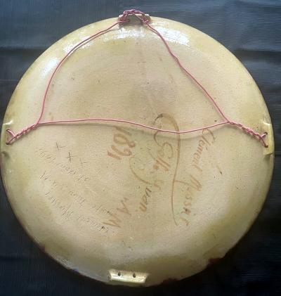 Clement Massier Large Art Nouveau Ceramic Landscape Plate with Luster Glaze by Clement Massier