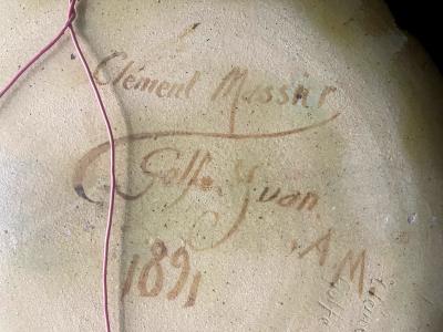 Clement Massier Large Art Nouveau Ceramic Landscape Plate with Luster Glaze by Clement Massier