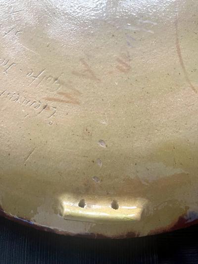 Clement Massier Large Art Nouveau Ceramic Landscape Plate with Luster Glaze by Clement Massier