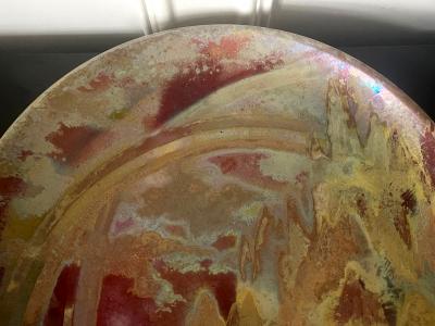 Clement Massier Large Art Nouveau Ceramic Landscape Plate with Luster Glaze by Clement Massier