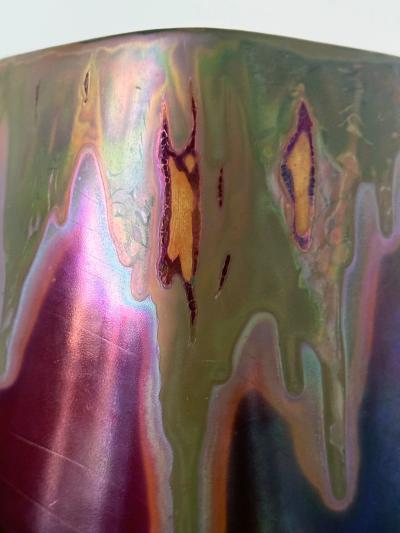 Clement Massier Large French Ceramic Vase with Iridescent Glaze by Clement Massier