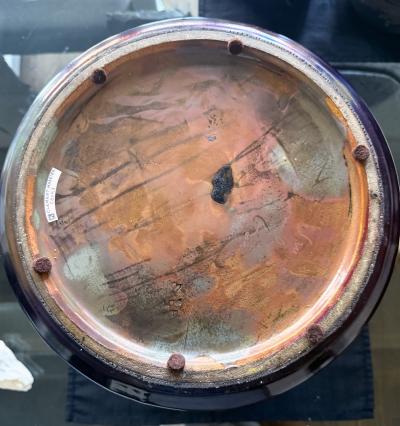 Clement Massier Large French Ceramic Vase with Iridescent Glaze by Clement Massier