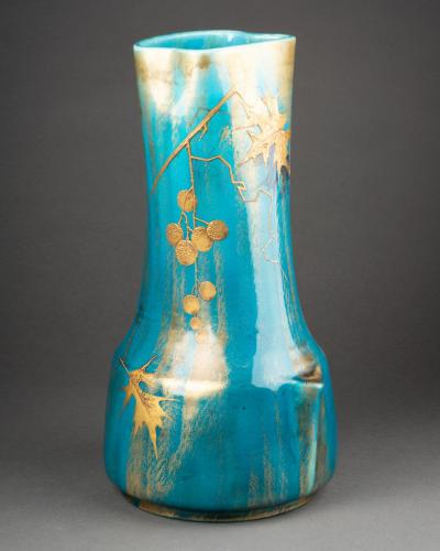 Clement Massier Set of Three French Vases by Clement Messier and Lucien Levy Dhurmer