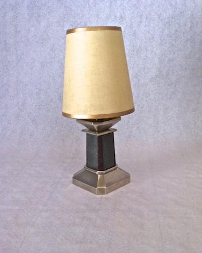 Clement Rousseau Clement Rousseau attributed Pair of Silvered Bronze Galuchat Lamps